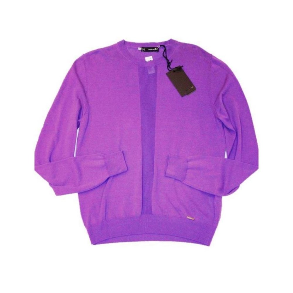 DSQUARED2 Purple KNIT Lightweight PULLOVER Sweater MADE IN ITALY Cotton M